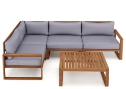 Lounge Holz BARBADOS natur/grau