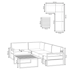Lounge Holz BARBADOS natur/grau
