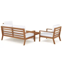 Lounge Holz BIBIONE natur/weiss