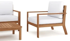 Lounge Holz BIBIONE natur/weiss
