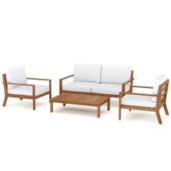 Lounge Holz BIBIONE natur/weiss
