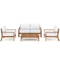Lounge Holz BIBIONE natur/weiss