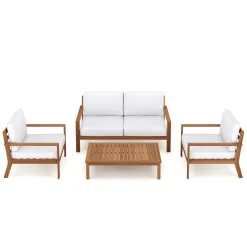 Lounge Holz BIBIONE natur/weiss