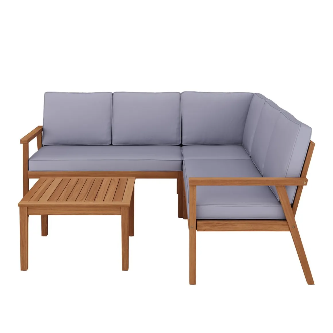 Lounge Holz GIRONA natur/grau