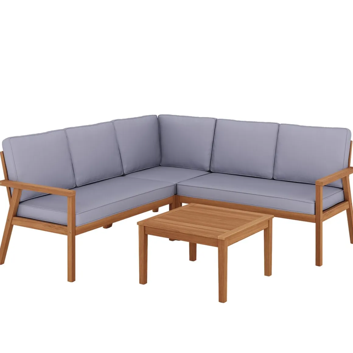 Lounge Holz GIRONA natur/grau