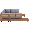 Lounge Holz KENDRA natur/grau
