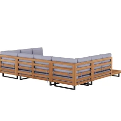 Lounge Holz KENDRA natur/grau