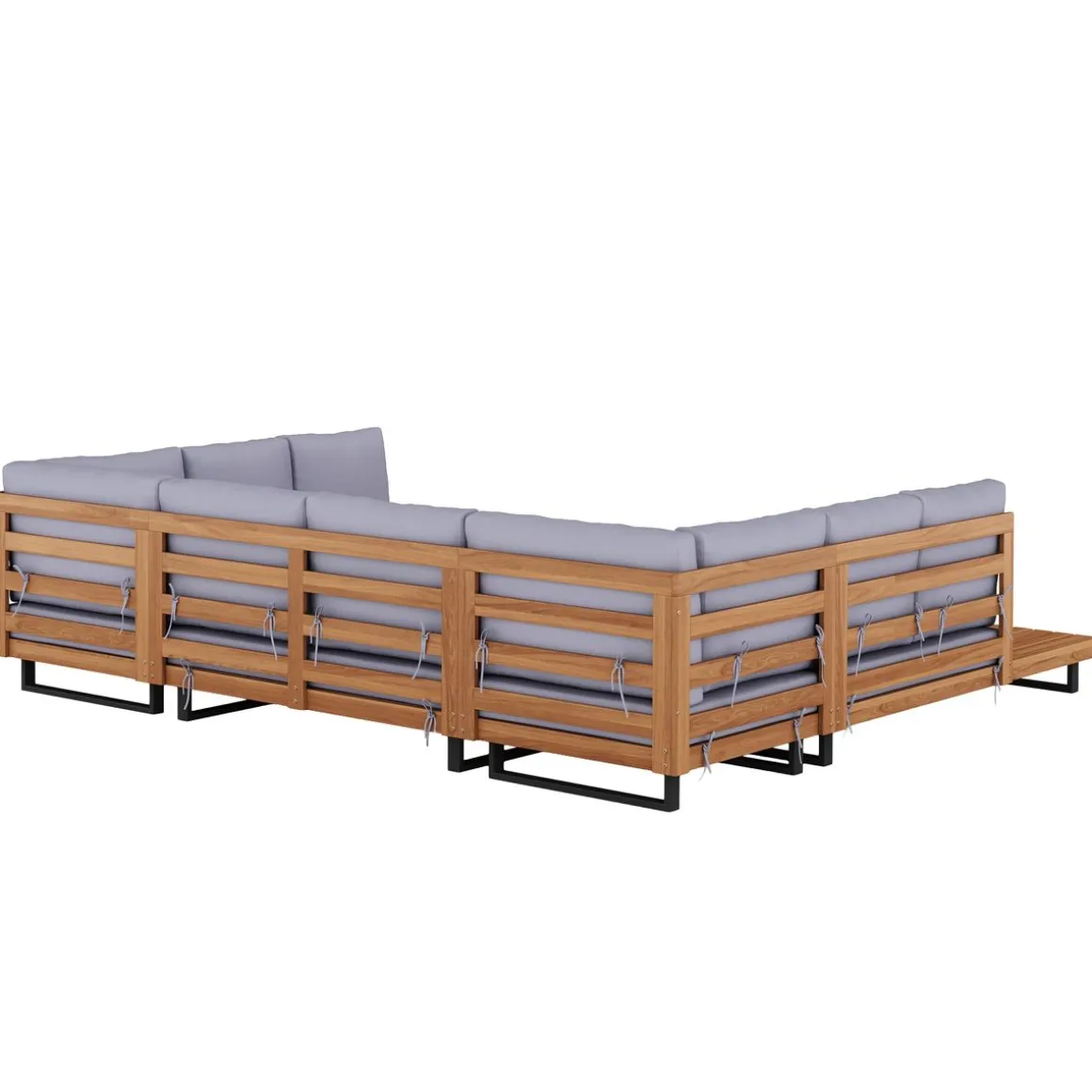 Lounge Holz KENDRA natur/grau