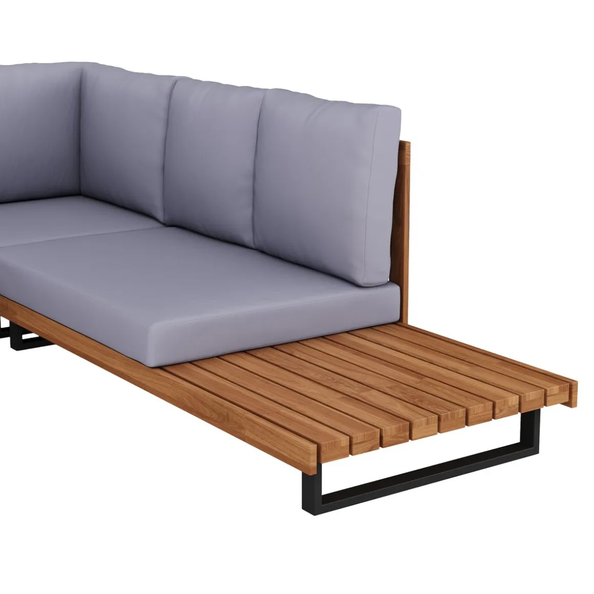 Lounge Holz KENDRA natur/grau