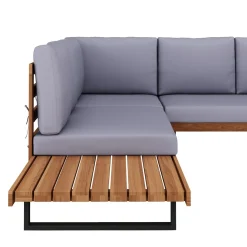 Lounge Holz KENDRA natur/grau