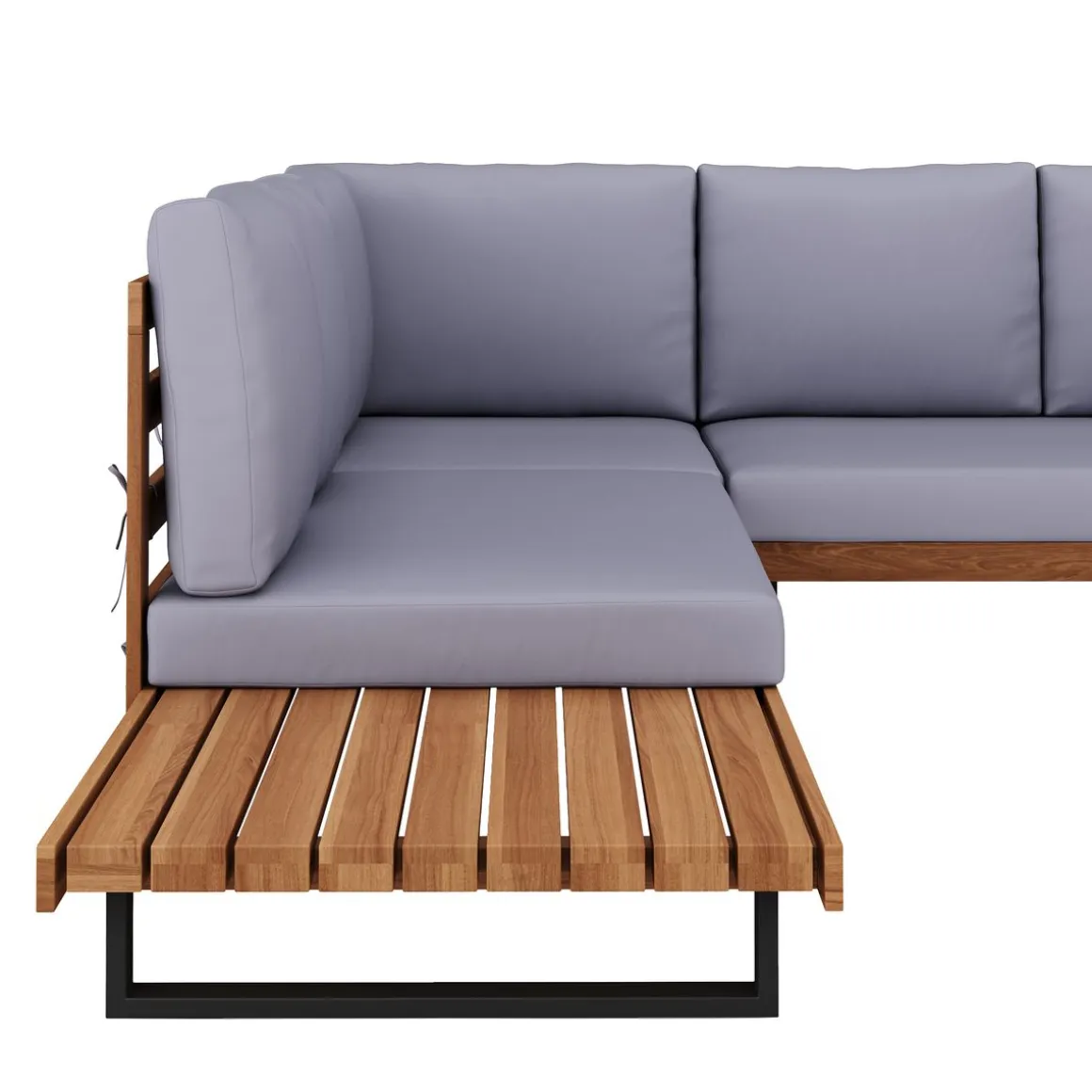 Lounge Holz KENDRA natur/grau