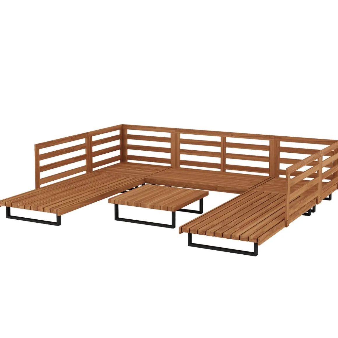 Lounge Holz KENDRA natur/grau