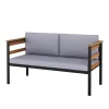 Lounge Holz MARLA schwarz/natur/grau