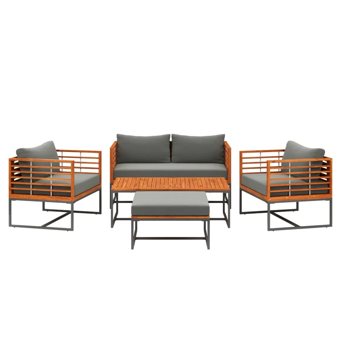 Lounge Holz MAVIS schwarz/natur/anthrazit