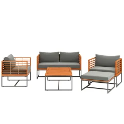 Lounge Holz MAVIS schwarz/natur/anthrazit