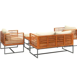 Lounge Holz MAVIS schwarz/natur/creme