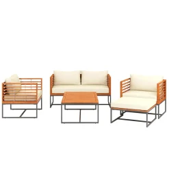 Lounge Holz MAVIS schwarz/natur/creme