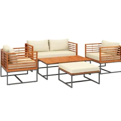 Lounge Holz MAVIS schwarz/natur/creme