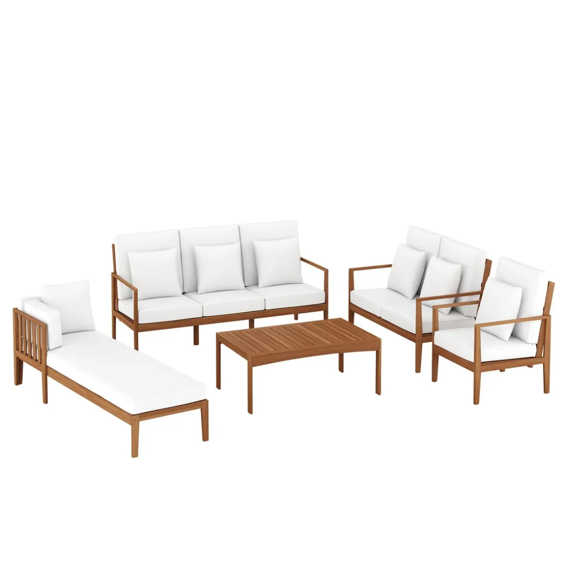 Lounge Holz PADUA natur/creme
