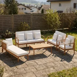 Lounge Holz PADUA natur/creme
