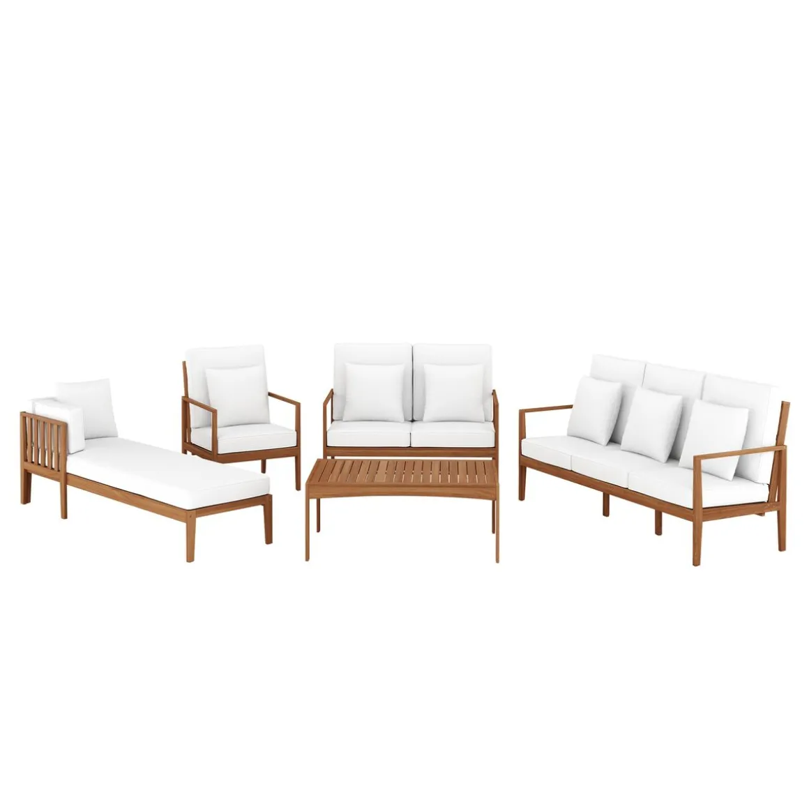 Lounge Holz PADUA natur/creme