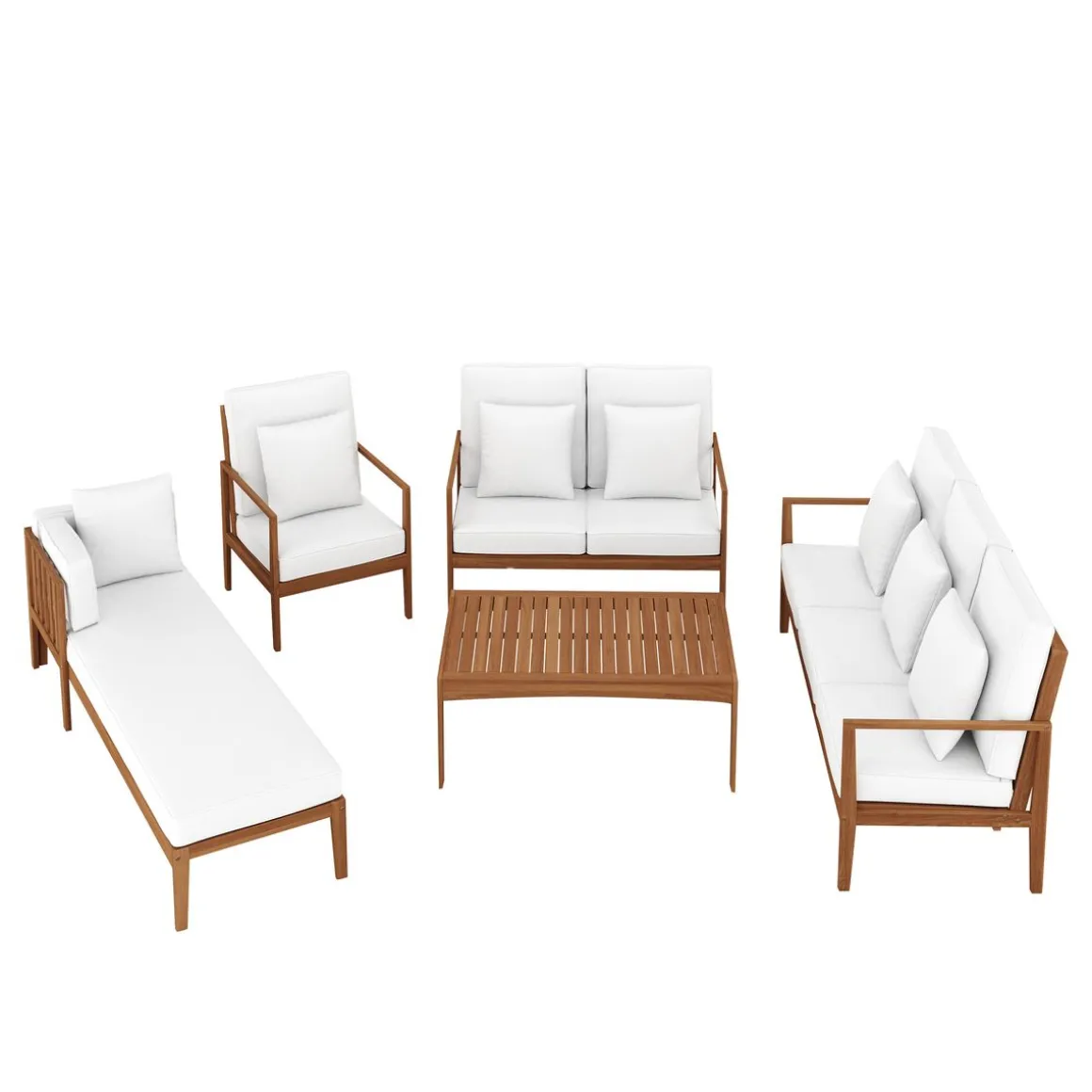 Lounge Holz PADUA natur/creme