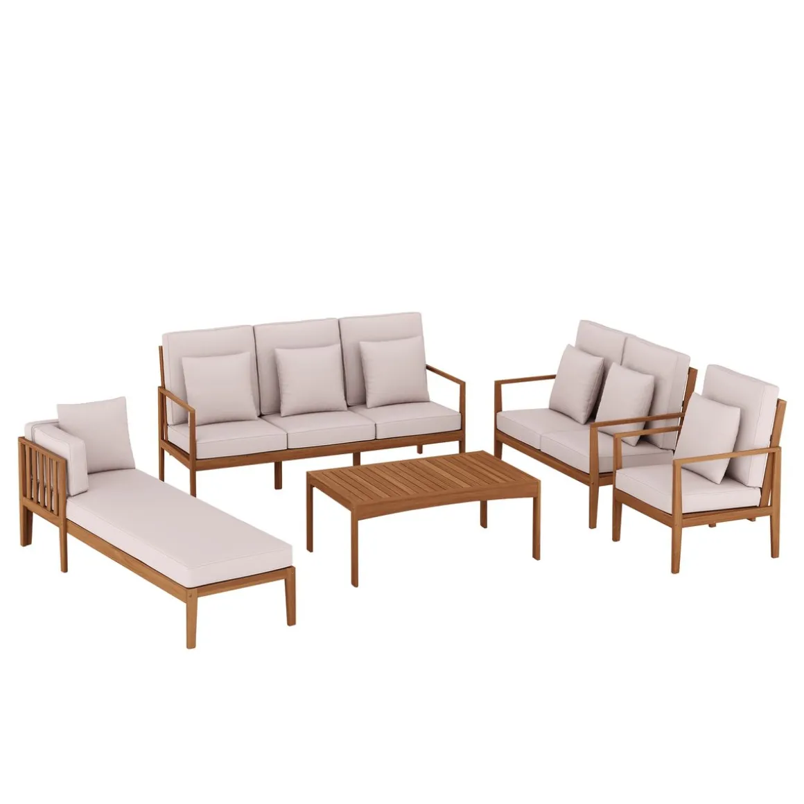 Lounge Holz PADUA natur/taupe