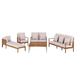 Lounge Holz PADUA natur/taupe