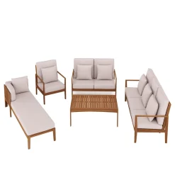 Lounge Holz PADUA natur/taupe