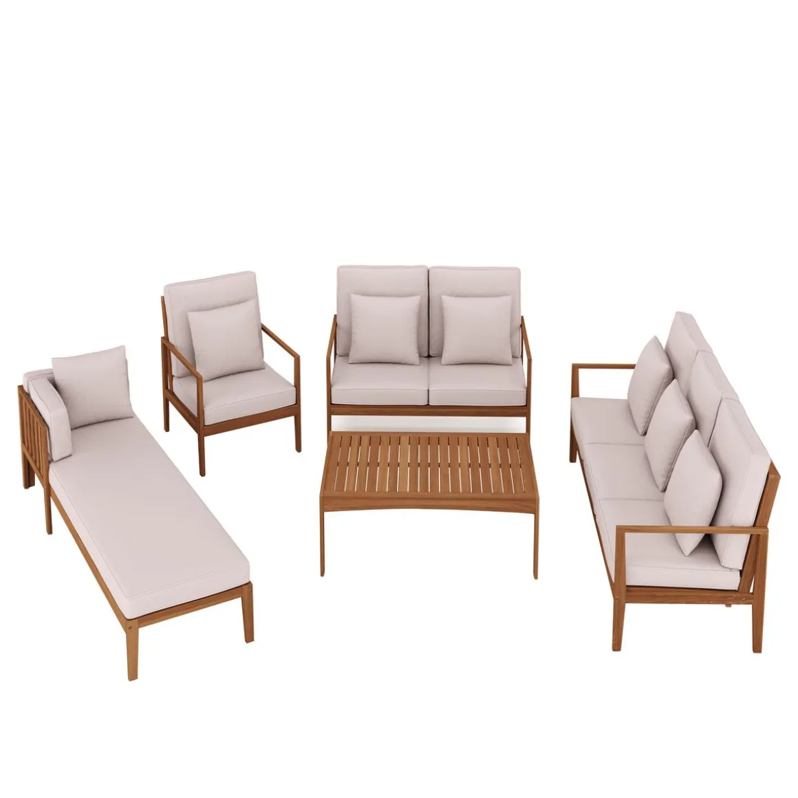 Lounge Holz PADUA natur/taupe