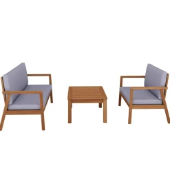 Lounge Holz PARMA natur/grau