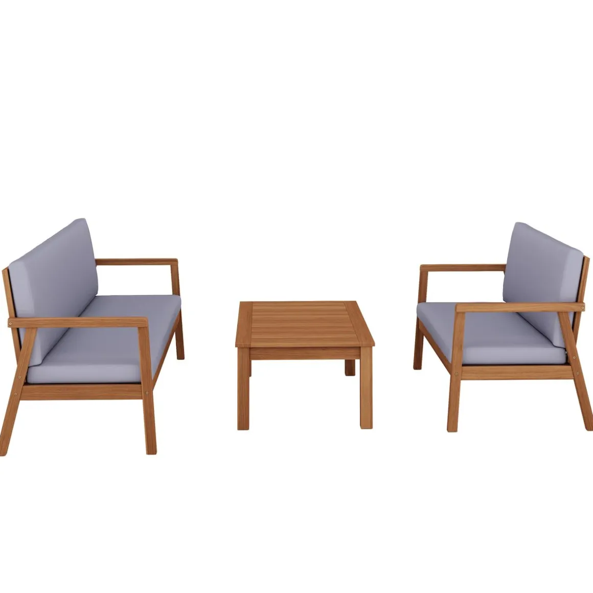 Lounge Holz PARMA natur/grau