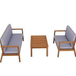 Lounge Holz PARMA natur/grau