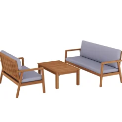 Lounge Holz PARMA natur/grau
