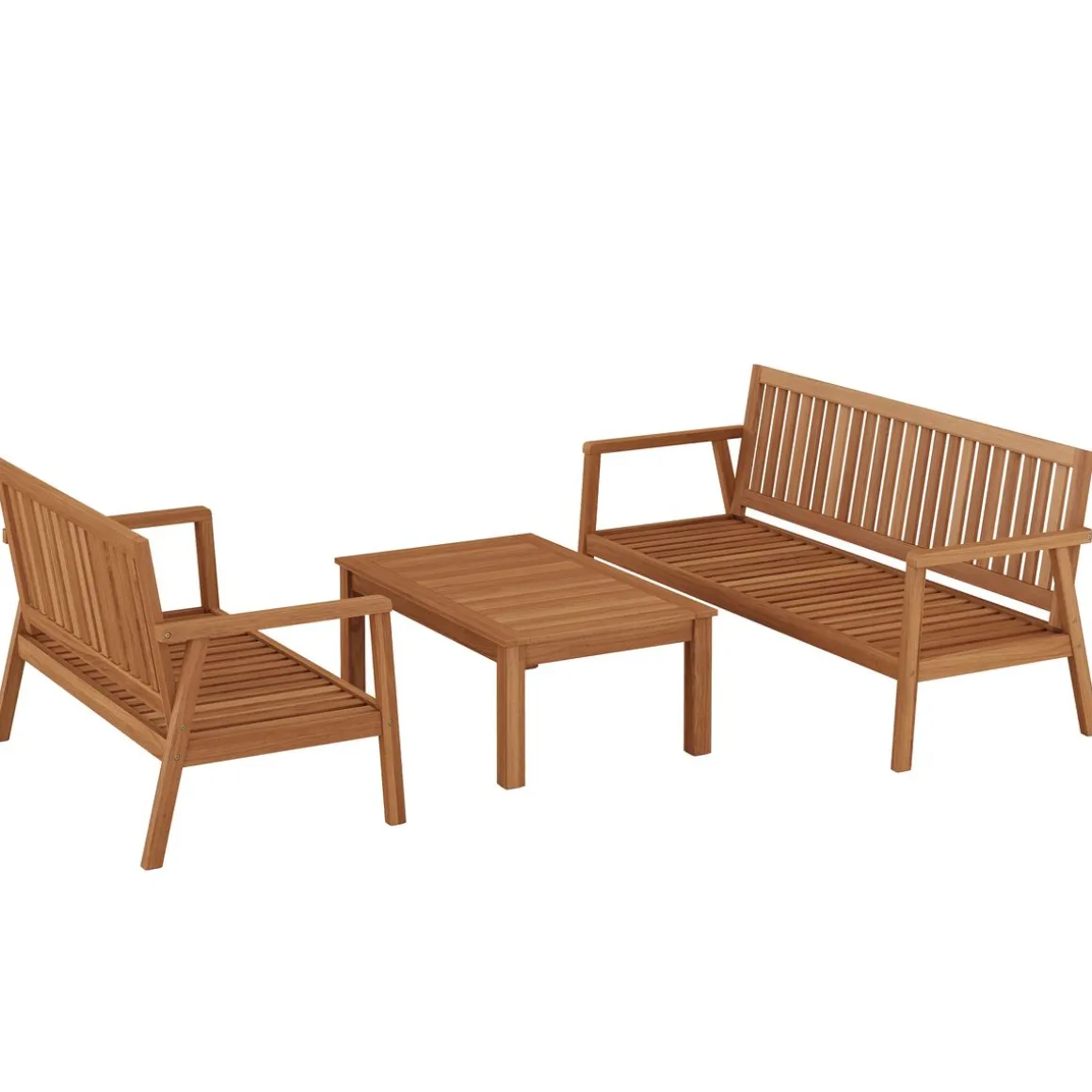 Lounge Holz PARMA natur/grau