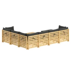 Lounge Holz RAFALE 8-teilig anthrazit/natur