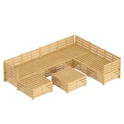 Lounge Holz RAFALE 8-teilig anthrazit/natur