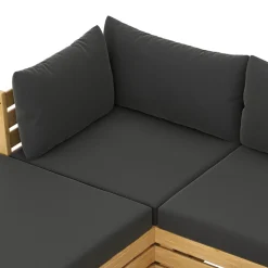 Lounge Holz RAFALE 8-teilig anthrazit/natur
