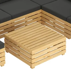 Lounge Holz RAFALE 8-teilig anthrazit/natur
