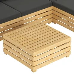 Lounge Holz RAFALE 5-teilig anthrazit/natur
