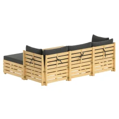 Lounge Holz RAFALE 5-teilig anthrazit/natur