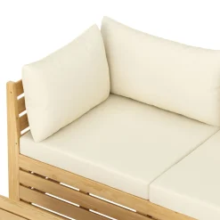 Lounge Holz RAFALE 5-teilig beige/natur