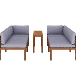 Lounge Holz TARIFA natur/grau