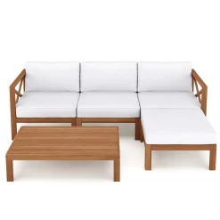 Lounge Holz TOLEDO nature/creme