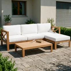 Lounge Holz TOLEDO nature/creme