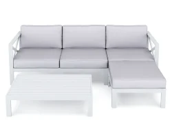 Lounge Holz TOLEDO weiss/grau