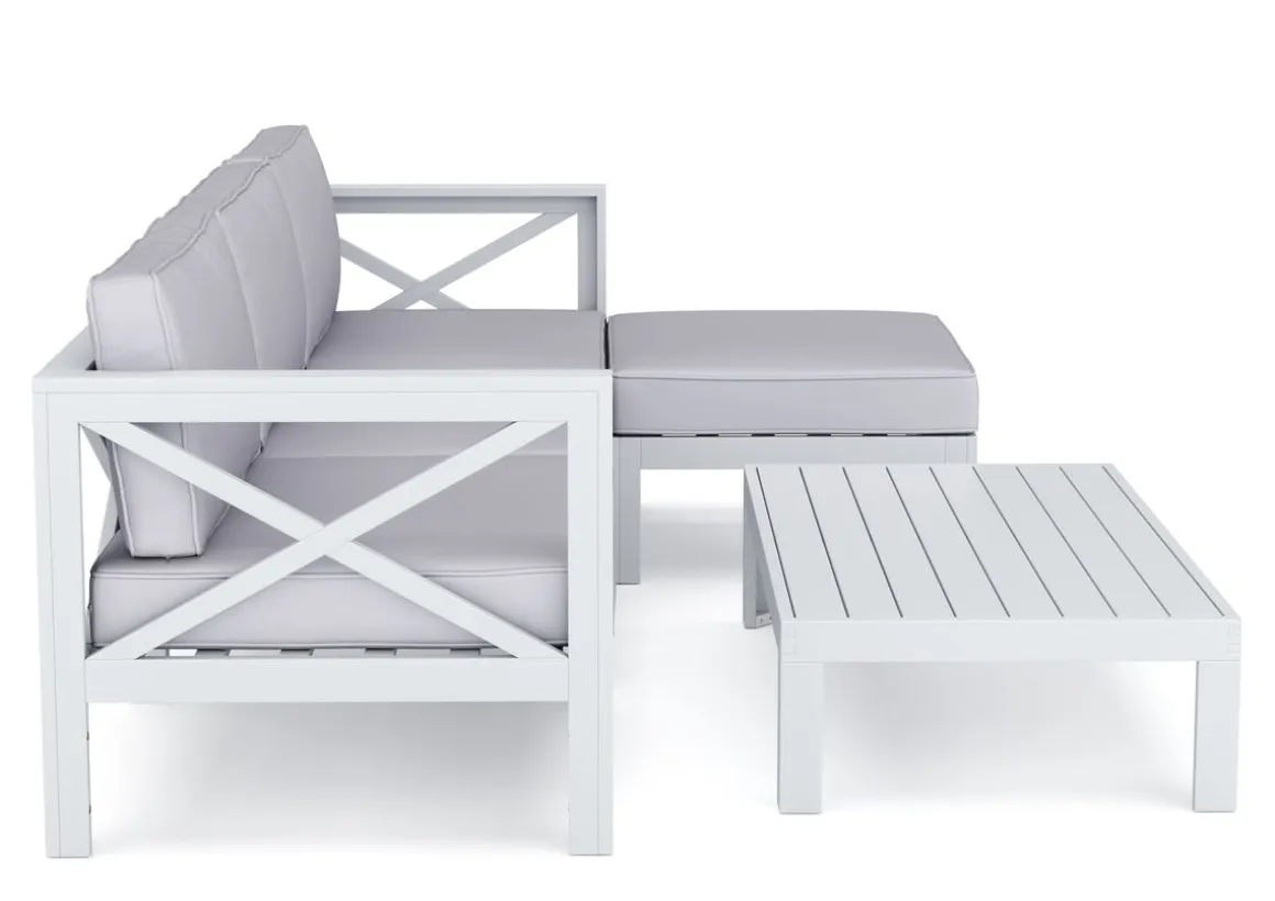 Lounge Holz TOLEDO weiss/grau