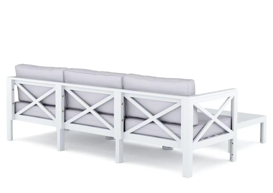 Lounge Holz TOLEDO weiss/grau