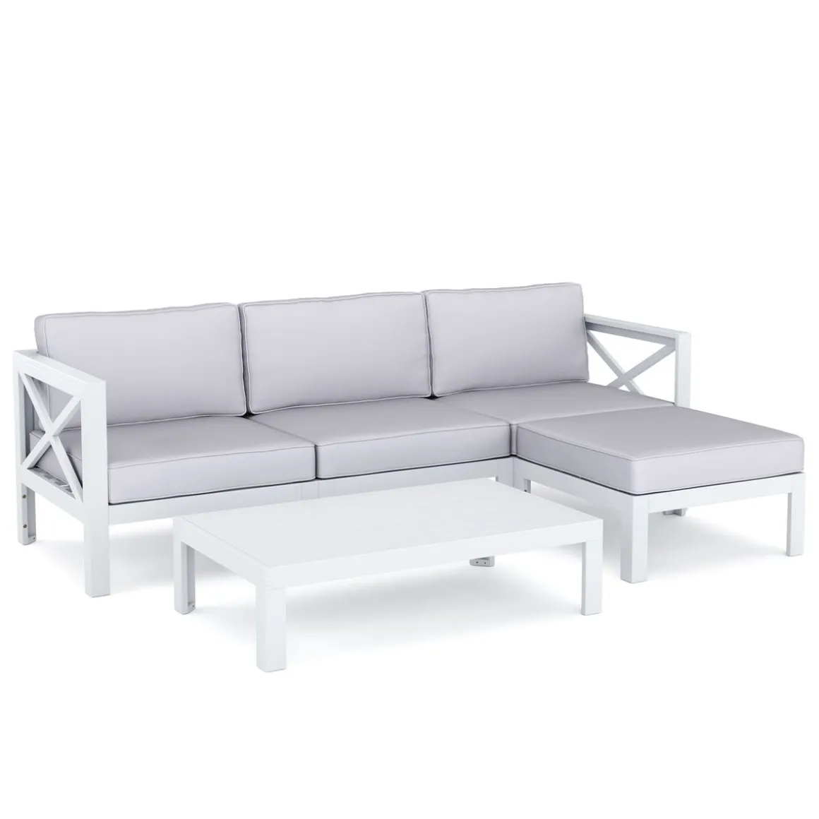 Lounge Holz TOLEDO weiss/grau