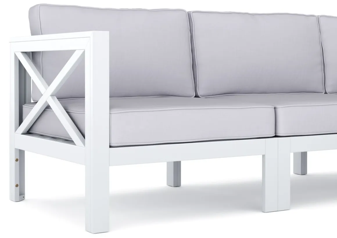 Lounge Holz TOLEDO weiss/grau